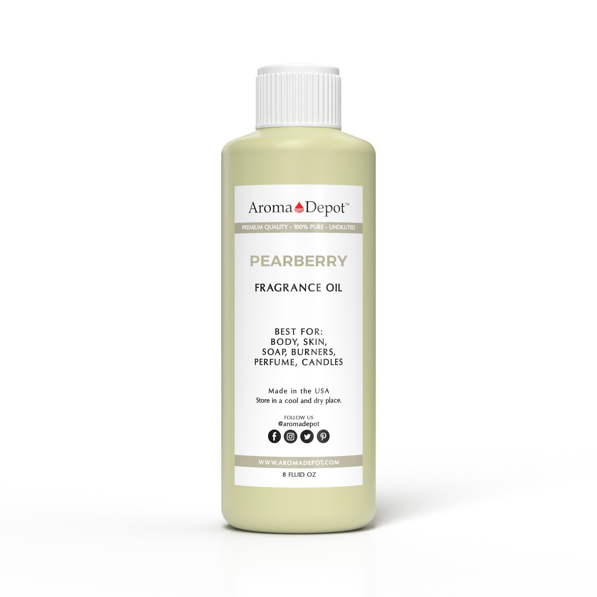 Aroma Depot 8oz / 8 Ounces Pearberry Perfume Oil for Making, Body Oil, Soap, Candle Making &amp; Incense. Our Version is a Premium Quality Undiluted &amp; Alcohol Free