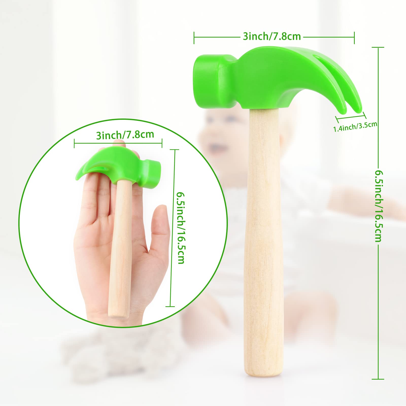 Juguetes de martillo de madera, martillos de simulación, herramientas de mantenimiento, juguetes educativos para niños, suministros de juegos de fiesta de cumpleaños 2