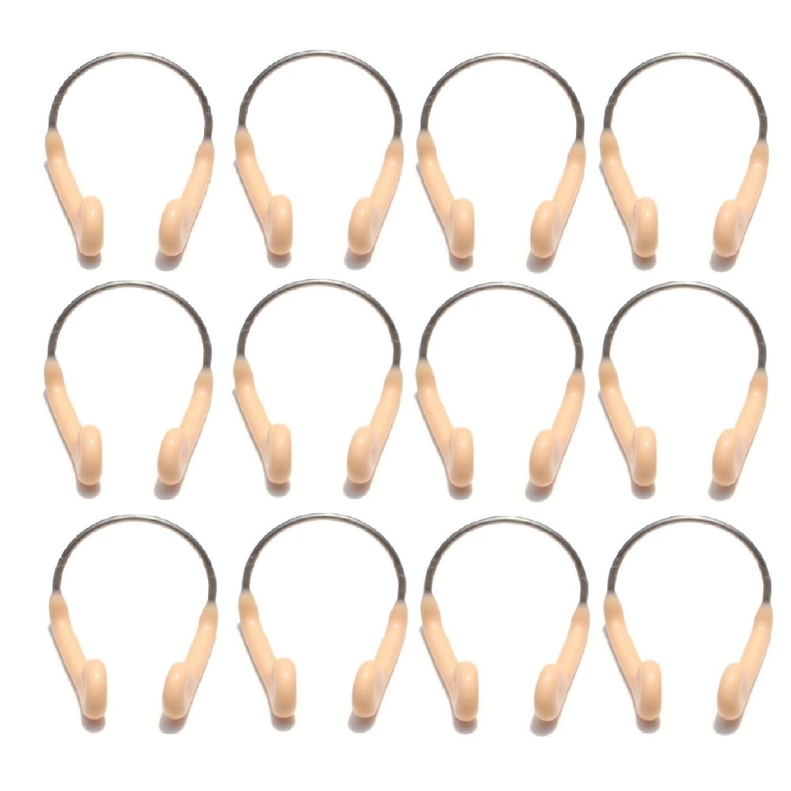 Ucfalfo Swimming Nose Clip Set, 12 Pack Soft Silicone Waterproof Nose Clip with Storage Case, Ergonomic Anti Slip Nose Clip for Swimming Training, Beginners, Pool Practice and Water Sports