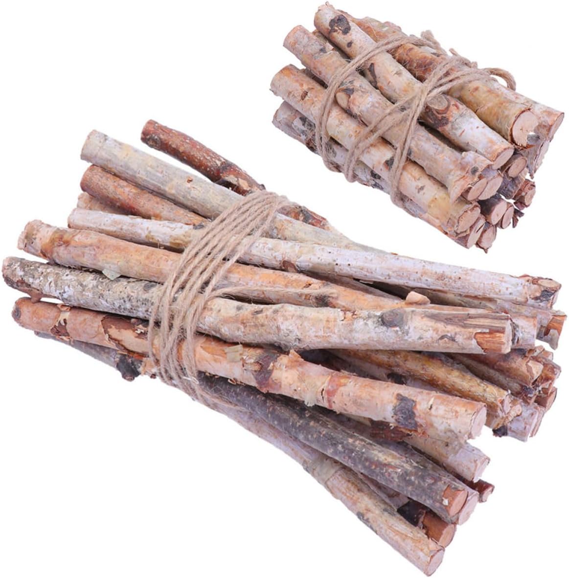 40pcs Birch Branches Wood Twigs Natural Brown Decorative Logs for Crafts and Wood Basket Filler, Simple and Elegant Office Decoration Centerpieces