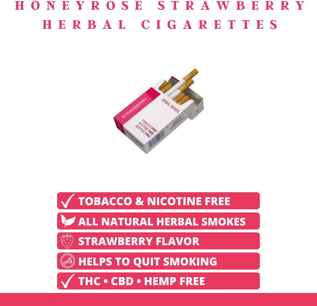 Honeyrose STRAWBERRY - Tobacco & Nicotine Free Herbal Cigarettes, Made in England, Free Shipping! - Image 2