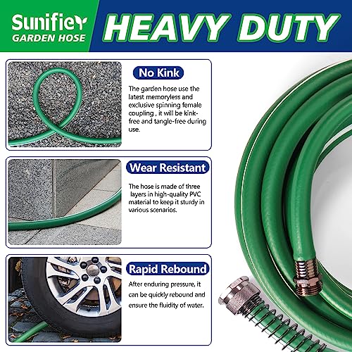 Short-Garden-Hose-3-ft-6ft-8-ft-10-ft--Outdoor-Hybird-Water-Hose-with-Solid-Fitting-Flexible-Kinkless-Lightweight-Garden-Hose-for-Lawn-Watering-Car-Washing-Burst-500-Psi-Green-3-FT