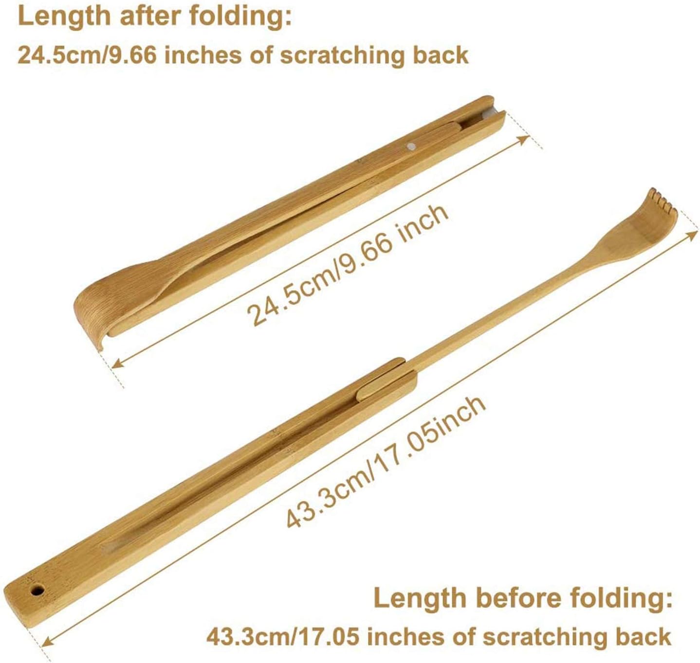 WOVTE Back Scratcher, Folding Bamboo Self Massager Tool for Itching Relief Body Relaxation