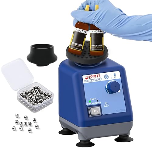 FOUR E'S SCIENTIFIC Mezclador de vórtice de laboratorio, mini agitador de vórtice, 0-3000 rpm, mezclador de pintura de función táctil y continua,