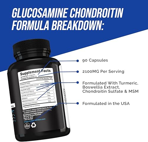 Miniatura 4 de ORPHIC NUTRITION Glucosamina condroiting MSM 2100 mg (90 cápsulas) - Suplemento de apoyo articular para hombres y mujeres* - Apoya el cartílago