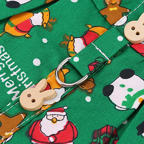 Image of Adjustable Christmas Rabbit Harness and Leash Set, Small Animal Christmas Costume Bunny Clothes Santa Snowman Pattern Outfit for Ferret Guinea Pig Rabbit Bunny Hamster(Green /M)