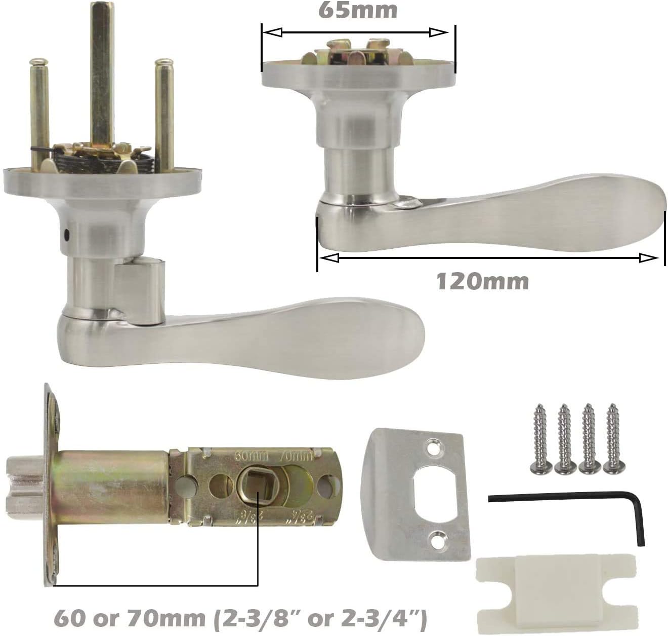 Gеt Dіѕсоunt 70% Prісе Gobrico Passage Door Knob Lever Handle Hall and Closet Passage Lockset Lock Satin Nickle Finished 5Pack