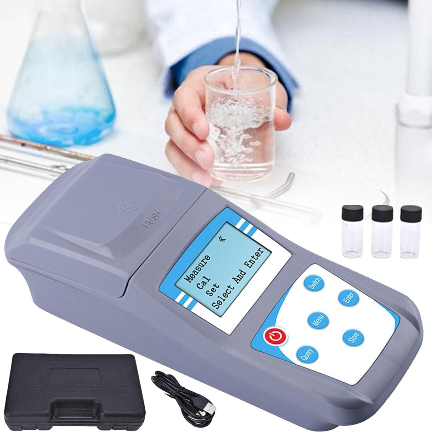 Tragbares Turbidimeter Kit, Trübungsmessgerät 0~1000 NTU für Wasseraufbereitung und Prüfung im Labor, Weinindustrie, genauer und zuverlässiger Wasserqualitätstester