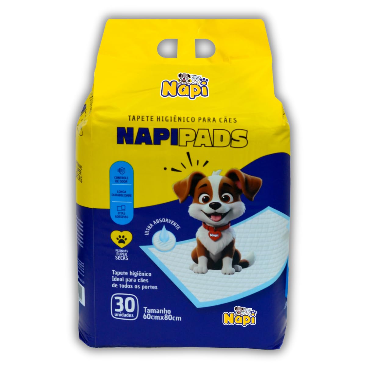 Tapete Higiênico NapiPads 80cm x 60cm 30 Unidades para Cachorro