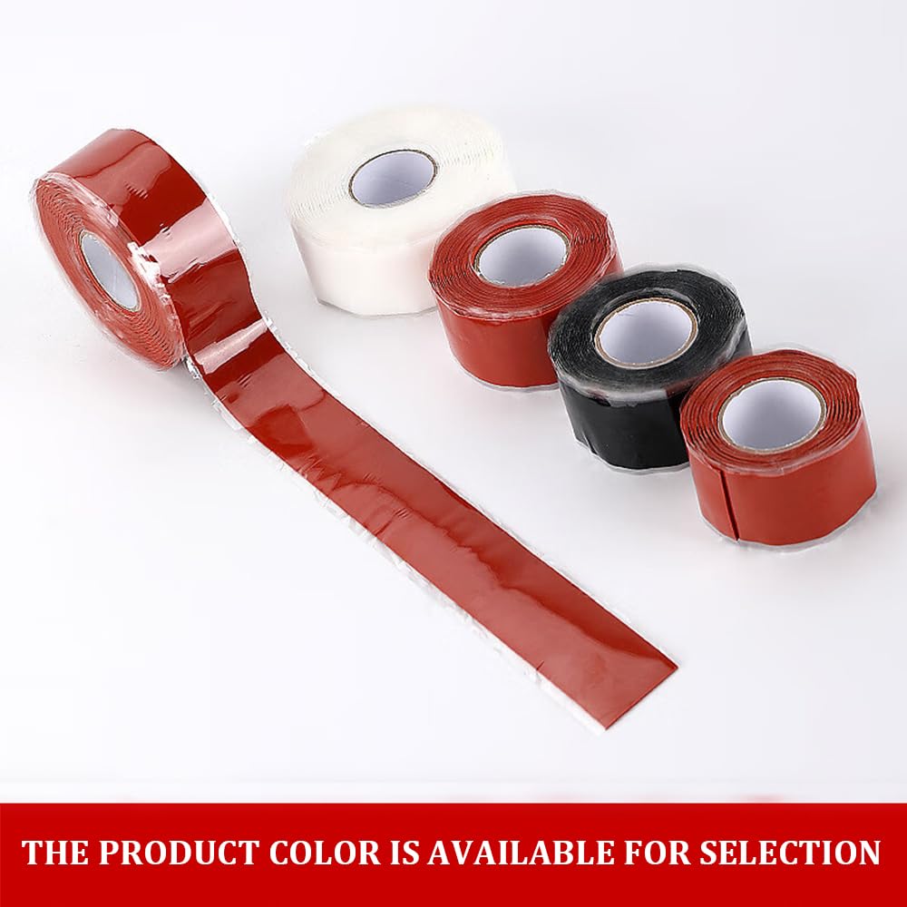 Self Fusing Silicone Tape,Weatherproof Self Fusing Sealing Tape for Plumbing, Sealing Pipes, Hose Repair, Outdoor Coax and Electrical Cables 1.9×39in(White,1mm)