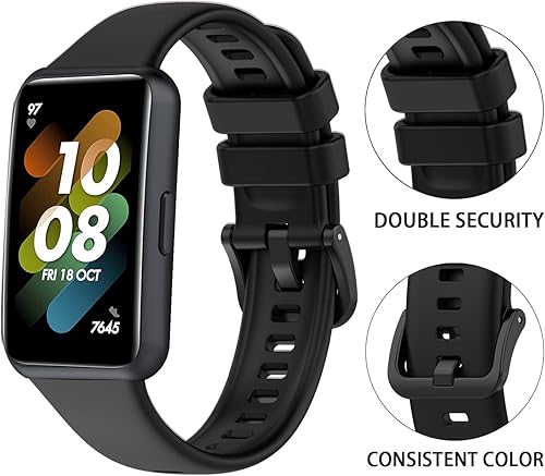 Miniatura 3 de Paquete de 2 correas deportivas de repuesto de silicona compatibles con Huawei Band 7