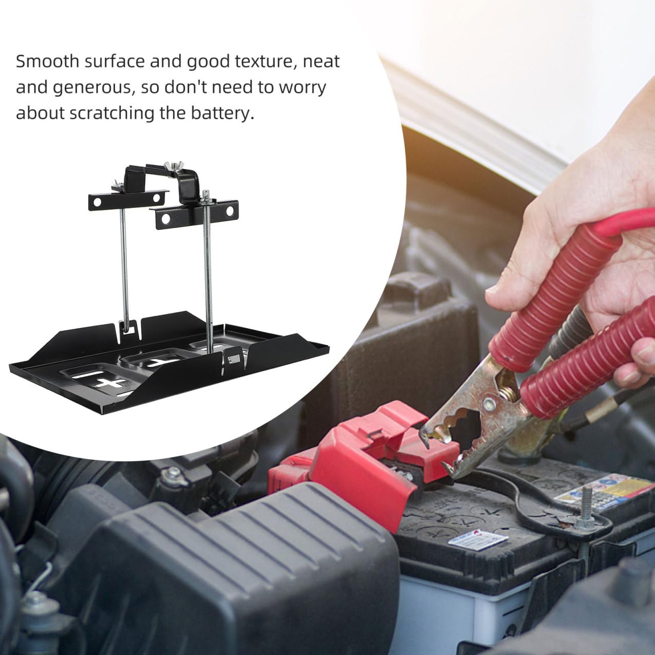 Support Batterie Voiture Antirouille Fixation Stable et Pratique pour Maintien Sécurisé des Batteries Automobiles Kit Remplacement Facile et Installation Rapide