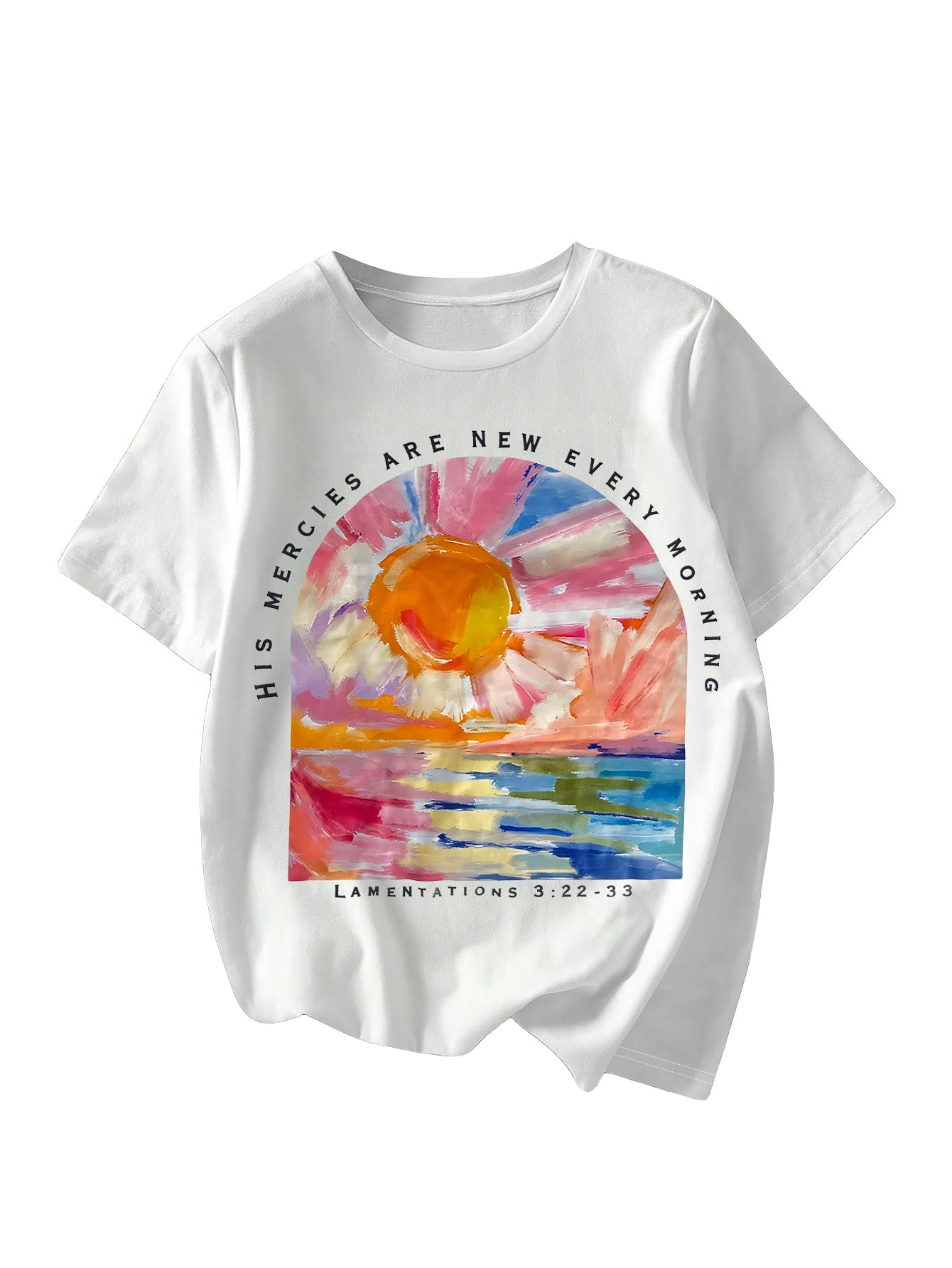 RoseSeek Women's Graphic Letter Tee Crew Neck Trendy Summer Vintage T Shirt