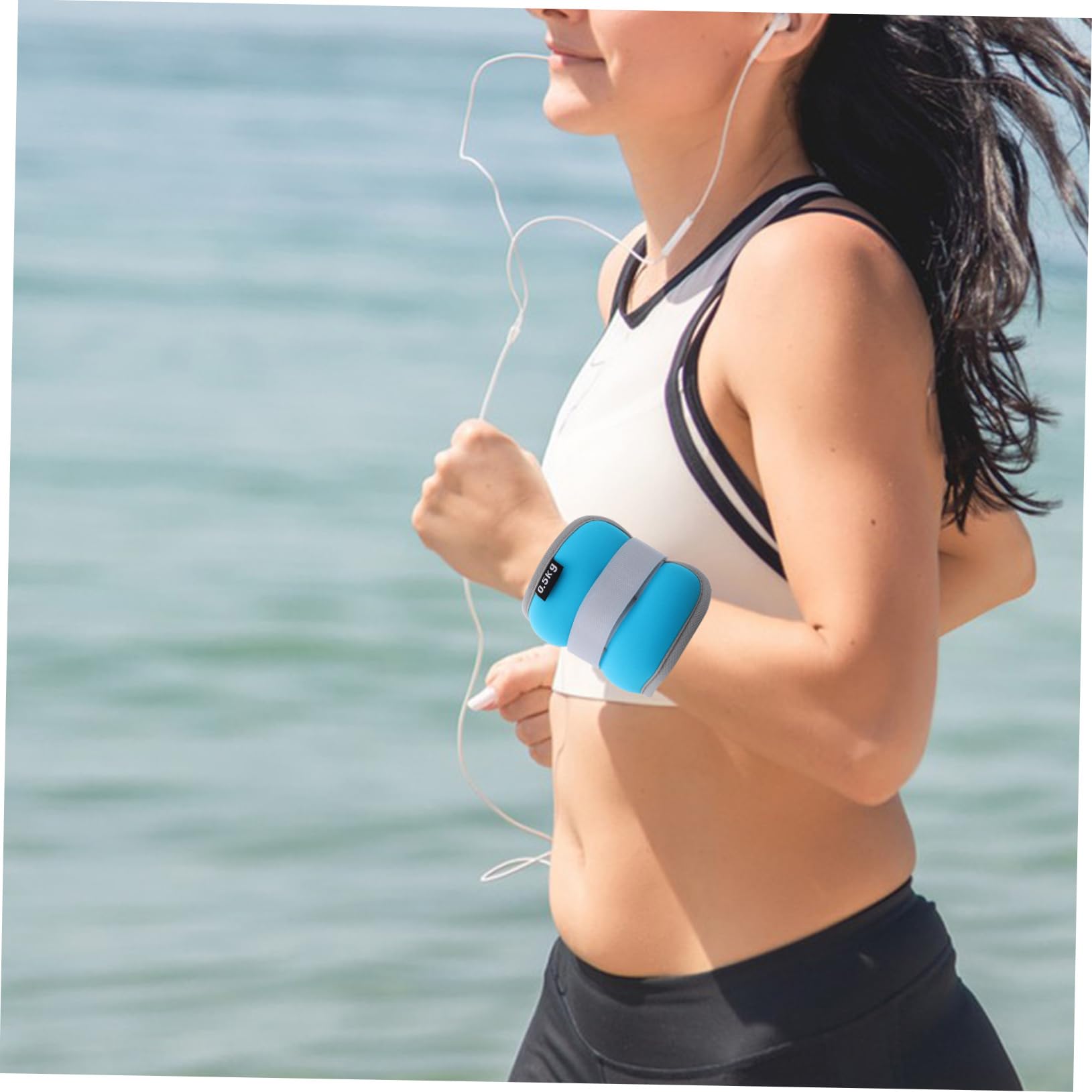 WOONEKY 2 piezas Pesas Tobillos y Muñecas Ajustables con Correas Antideslizantes para Entrenamiento Fitness y Rehabilitación Unisex Azul