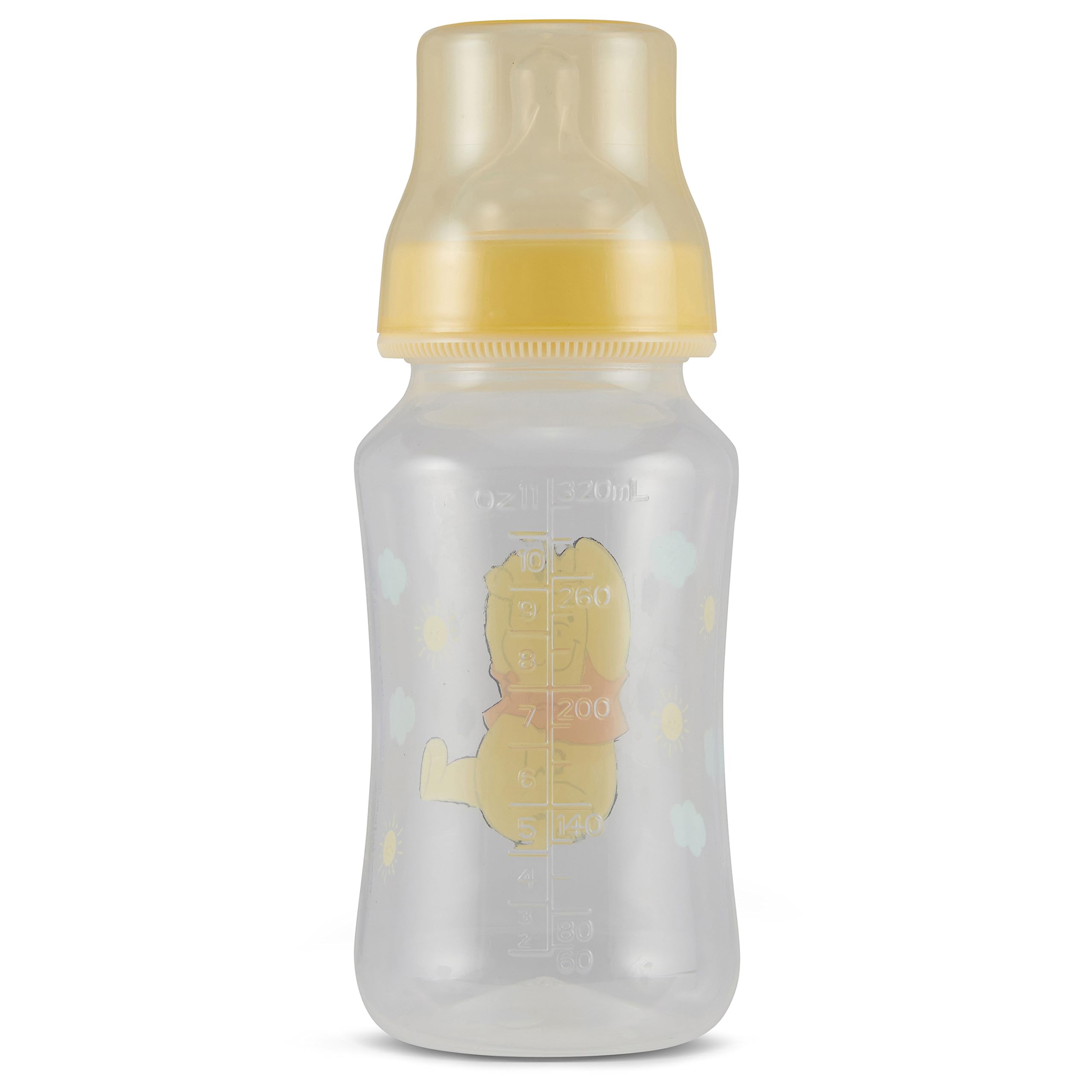 Disney Winnie Puuh Babyflaschen, 325 ml, für Jungen und Mädchen, Sanduhr-Flaschen für Neugeborene und alle Babys, BPA-freie Kunststoff-Babyflaschen für Babypartys