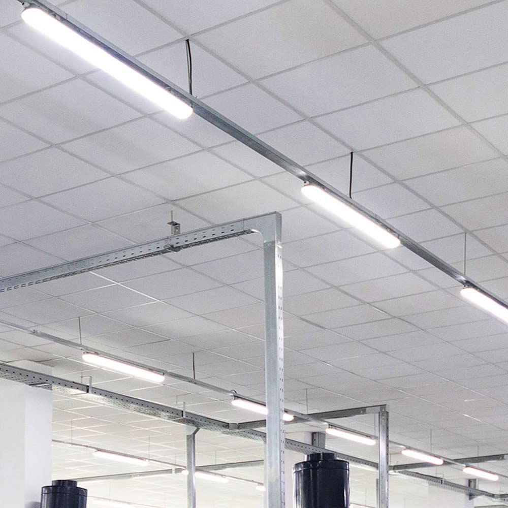 5er Set LED Industrie Wannen Leuchten 6400K Lager Hallen Röhren Industrie Keller Feucht Raum Decken Lampen L 120 cm