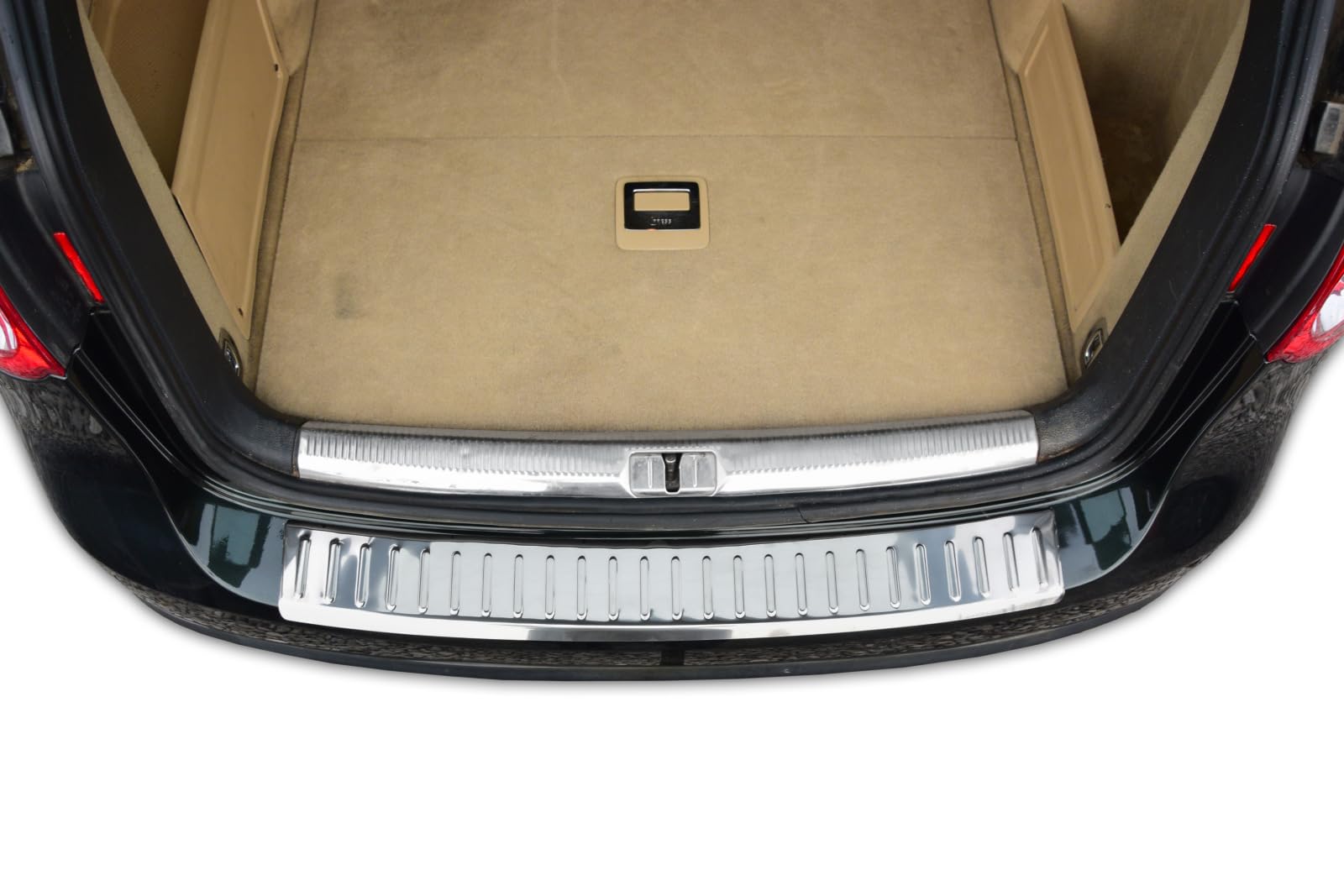 J&J AUTOMOTIVE Protezione Paraurti Posteriore per Volkswagen Passat B6 Break 2005-2012, su Misura, Salvabordo di Carico Antigraffio, Cromata