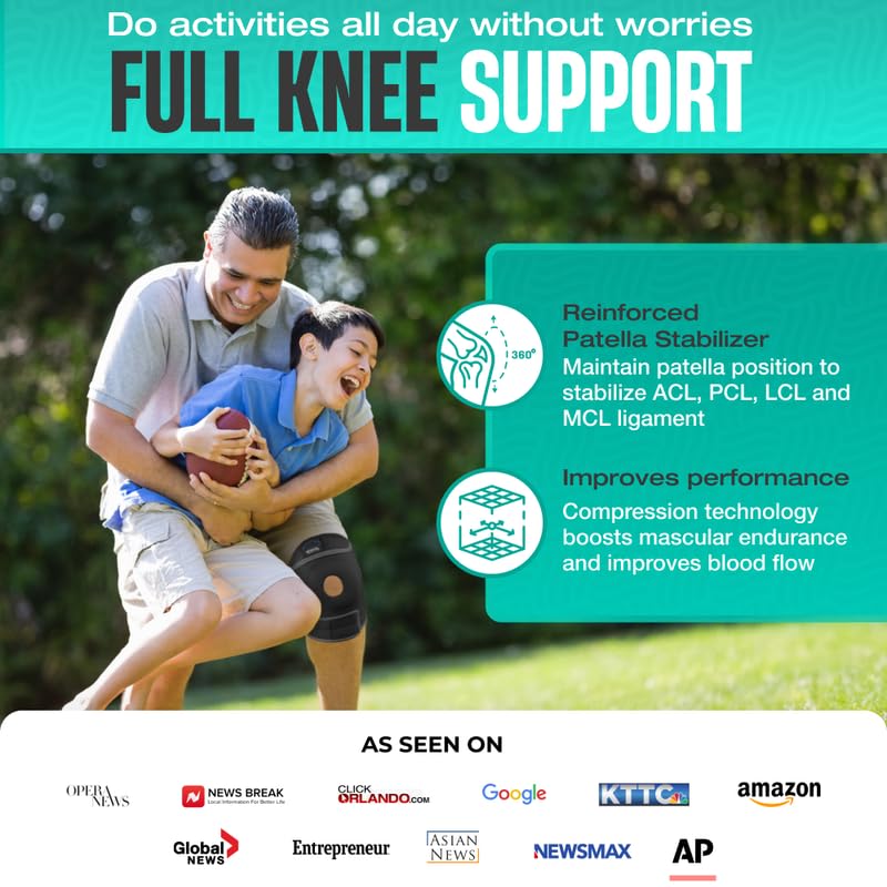 Image of Modvel ELITE Knee Brace for Men & Women - Patella Gel Pads & Side Stabilizers for ACL, Meniscus Tear, Arthritis & Injury Recovery - Maximum Support for Running, Sports & Joint Pain Relief