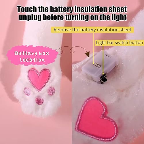 Miniatura 3 de Sombrero con orejas de conejo de peluche con movimiento, divertido, para niños y adultos, fiestas de Navidad, disfraces