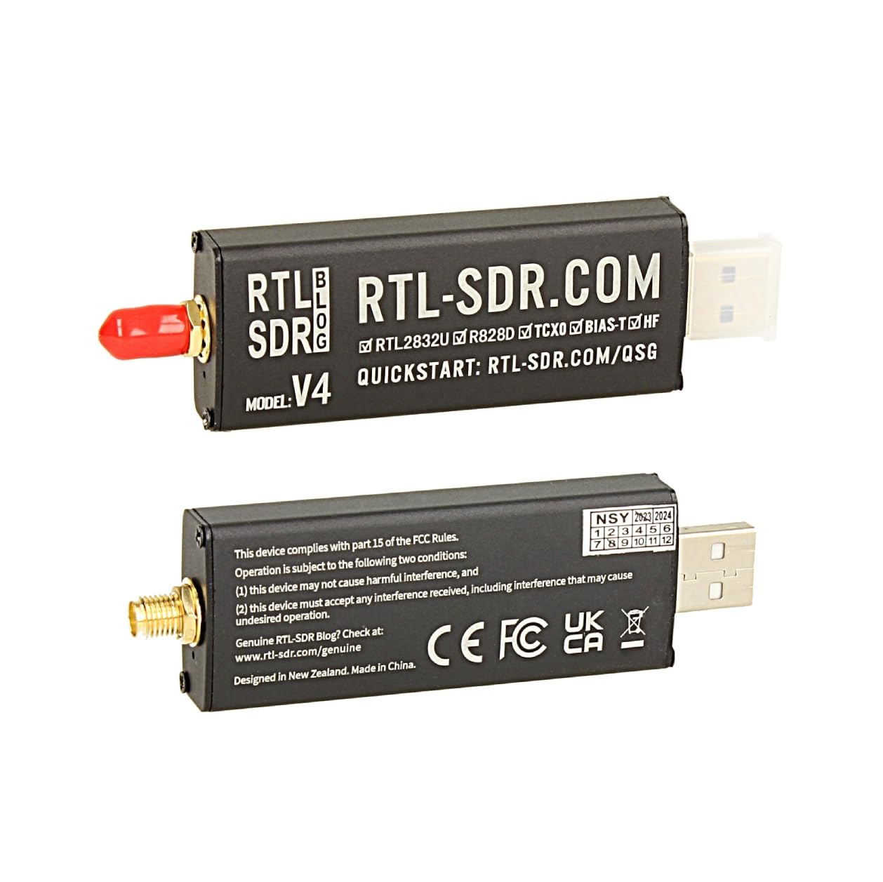 Impulsfoto RTL-SDR Blog V4 SDR R828D HF Bias Tee SMA SDR ontvanger met antenneset