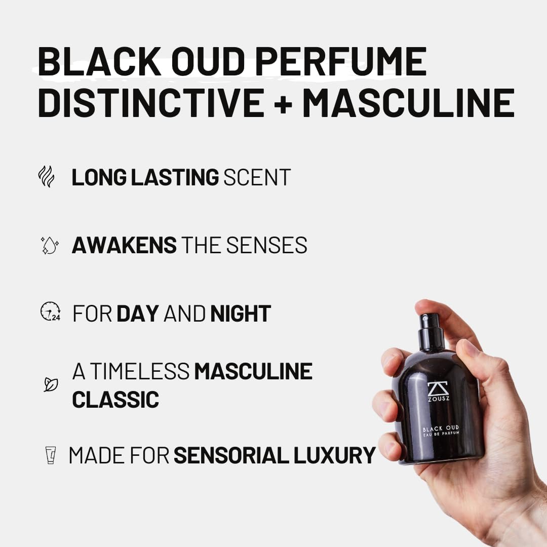 ZOUSZ Eau De Parfum Herren, Luxury Black Oud Parfum Herren, 50ml