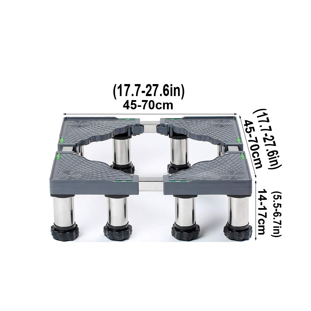 Base Ajustable para Lavadora de 4/8/12 pies con Soporte antivibración para Lavadora, Secadora, refrigerador y lavavajillas, 14-17 cm de Altura, Soporte Resistente para lavandería.