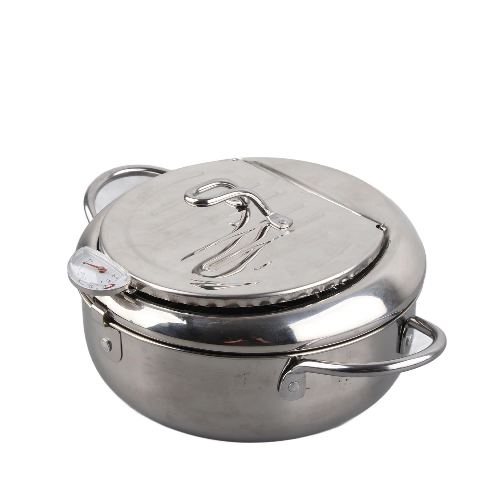 Freidora Tempura Olla para Freír Tempura Olla para Freír Estilo Japonés con Termómetro, de Tacto Frío, Recordatorio de Nivel de Aceite, (Tamaño S 20 cm/7,9 pulgadas)