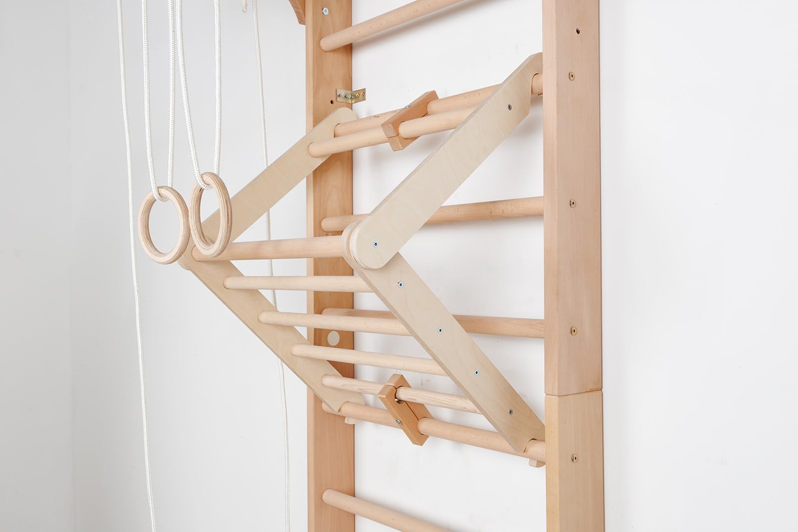 Sprossenwand, Klettergerüst Kinder-5-220, Indoor Holz Sportgerät, Kletterwand, Turnwand, Gym