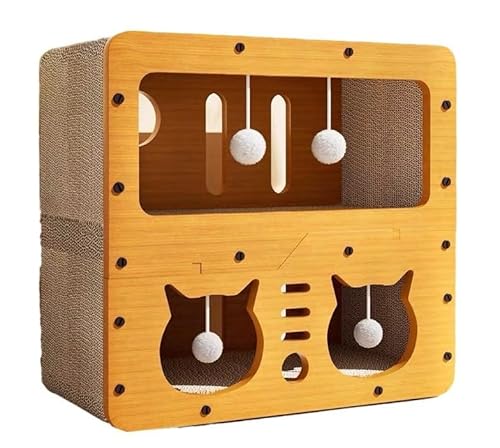 猫爪研ぎ ハウス 階段 キャット猫 爪研ぎハウス 大型 猫 ダンボールハウス おしゃれ 猫 爪研ぎ 段ボール 大きめ 猫ハウス 木製 四季対応 猫 爪研ぎベッド 屋内 爪研ぎ ダンボール Tufduzo 2段 キャットハウス 隠れ家 爪研ぎ 段ボール、キャ