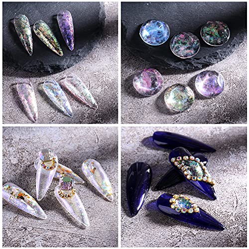 Nail Powder Decoration 2 Boxes Nail Aurora Glitter Powder Reflective Translucent Glitter Nail Powder Sparkly Irregular Nail Art Paillettes Ultra Thin Sequin Flake For Nail Decoration #TOP4