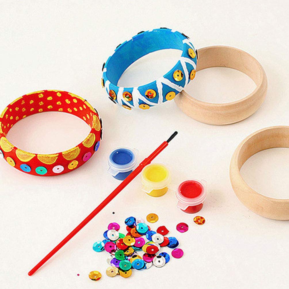 Uxcell 6-Pack Unfinished Wooden Bangle Bracelets - 83mm Diameter, For Macrame, Crafts, DIY - View #8