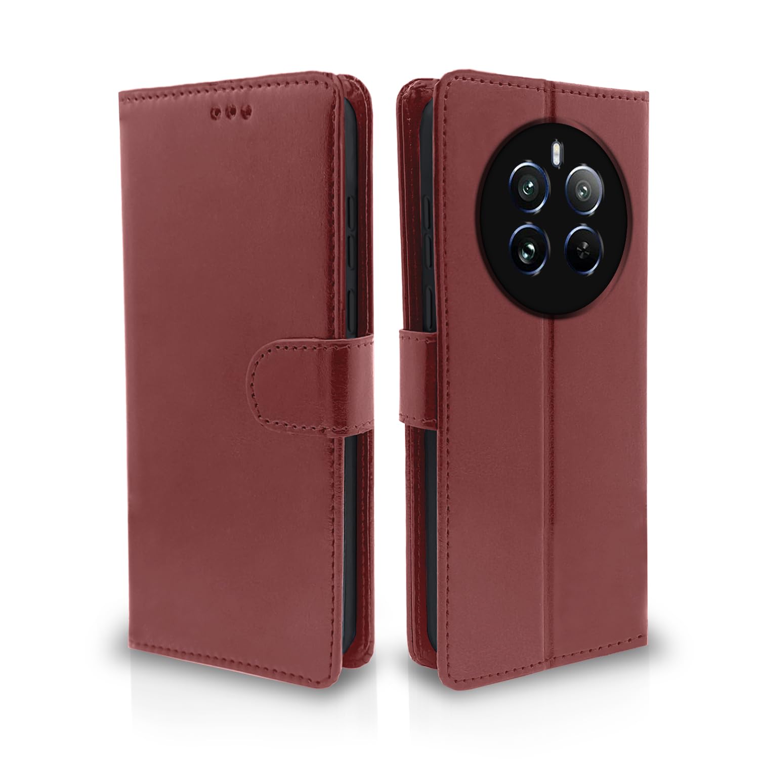 Pikkme Realme 12 Pro 5G / Realme 12 Pro Plus 5G Flip Cover Leather Finish | Inside TPU with Card Pockets | Wallet Stand and Shock Proof | Complete Protection Flip Case (Brown) (B0CTY5F56X) Amazon Price History, Amazon Price Tracker