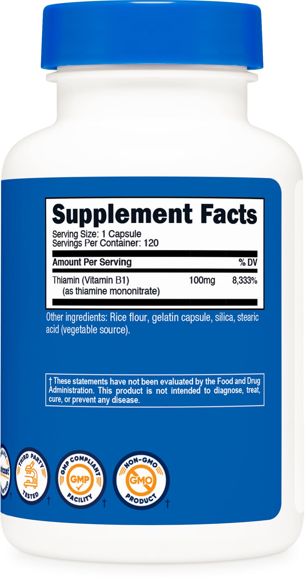 Nutricost Vitamin B1 (Thiamine) 100mg, 120 Capsules, Gluten Free — Amazon image 5