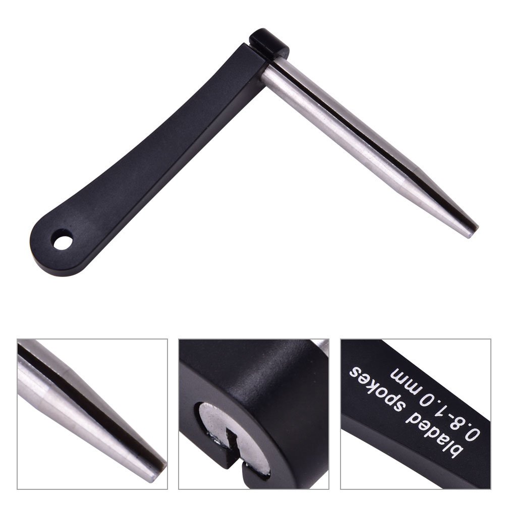 Pilipane Wheel Spoke Holder Tool Aluminum Alloy Stainless Steel Spoke Repair Accessory for 0.8mm 1.0mm Spokes Wheel Building and Truing Black 7x8cm