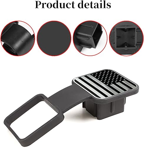 Miniatura 3 de Paquete de 1 cubierta cuadrada de protección bucal para tracción, tapón antipolvo con gancho de remolque, tapón de goma para enganche de remolque,