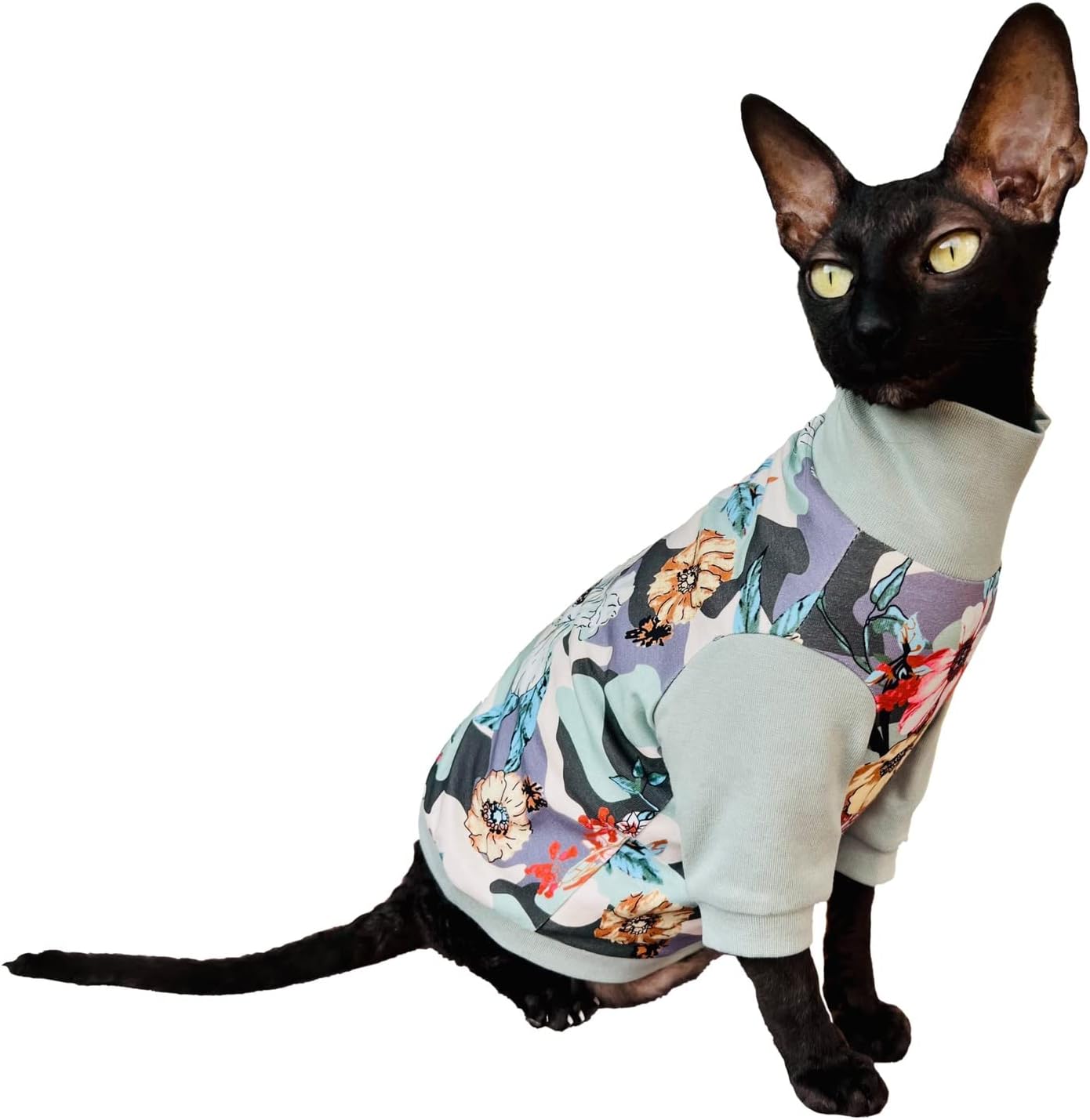 Hairless Cat's Turtleneck Spring camouflagefor Sphynx Cat (X-Large)