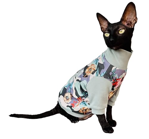 Ropa Gato Jersey Cuello Alto Spring Sphynx Cálido Sin Pelo Invierno (XS)