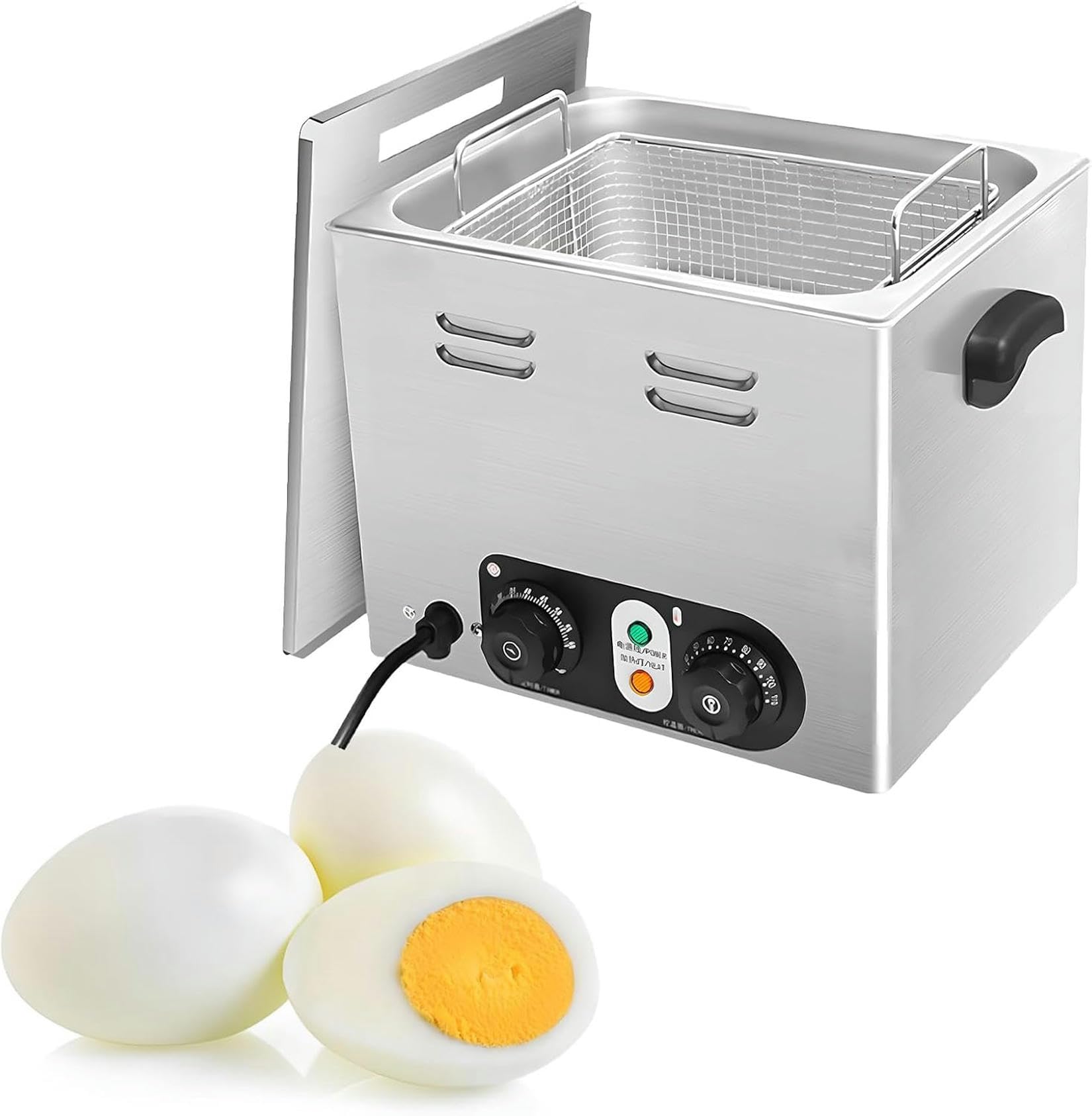 Fhrka 45Pcs Commercial Egg Boiler, Even Heating, With Mesh Basket Large Capacity Poached Maker, Egg Poacher Pan For Restaurant