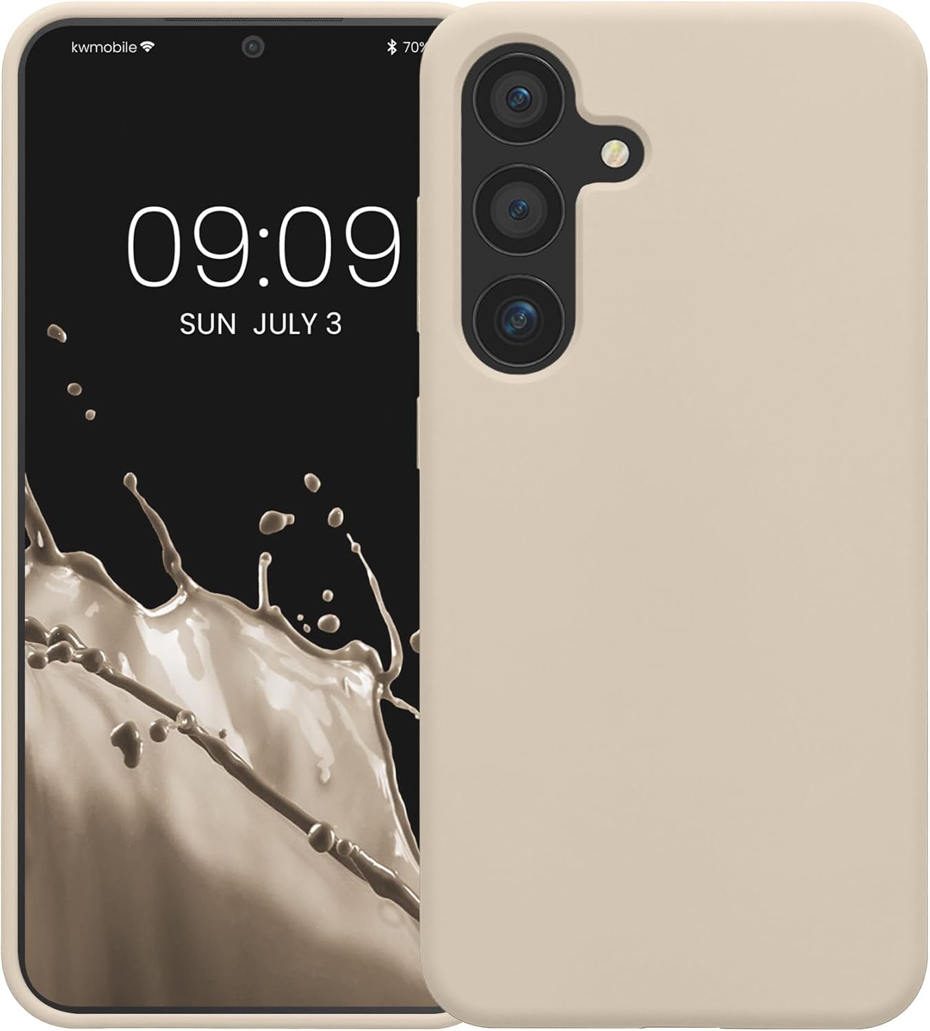 kwmobile Case Compatible with Samsung Galaxy S25 Case - Soft TPU Silicone Cover for Samsung S25 Case - Non-Slip Drop Protection - Cream - Image 8