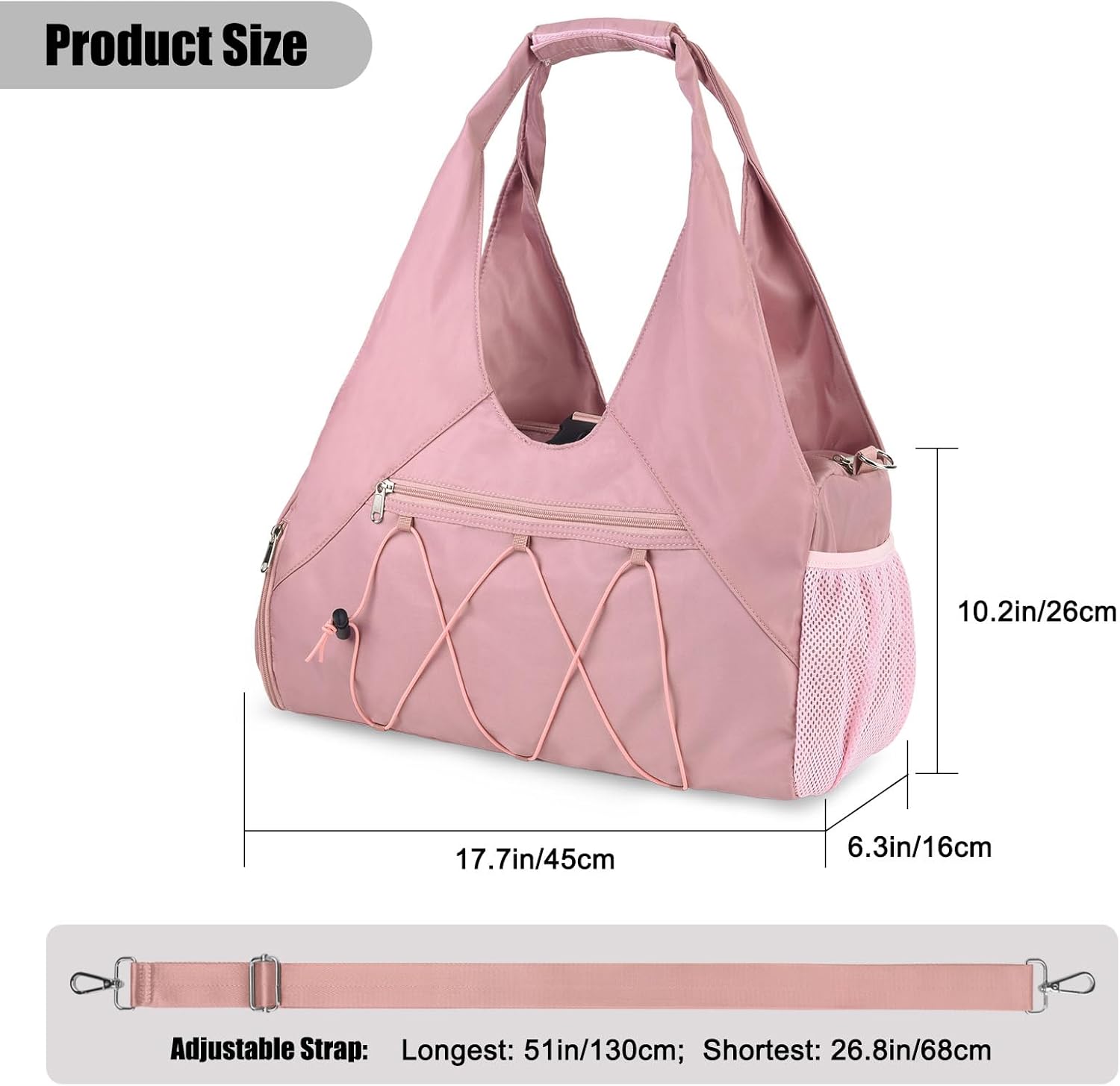 Forestfish Gym Bag For Women With Yoga Mat Holder & Shoe Compartment & Wet Dry Storage Pocket & Adjustable Strap - Image 2