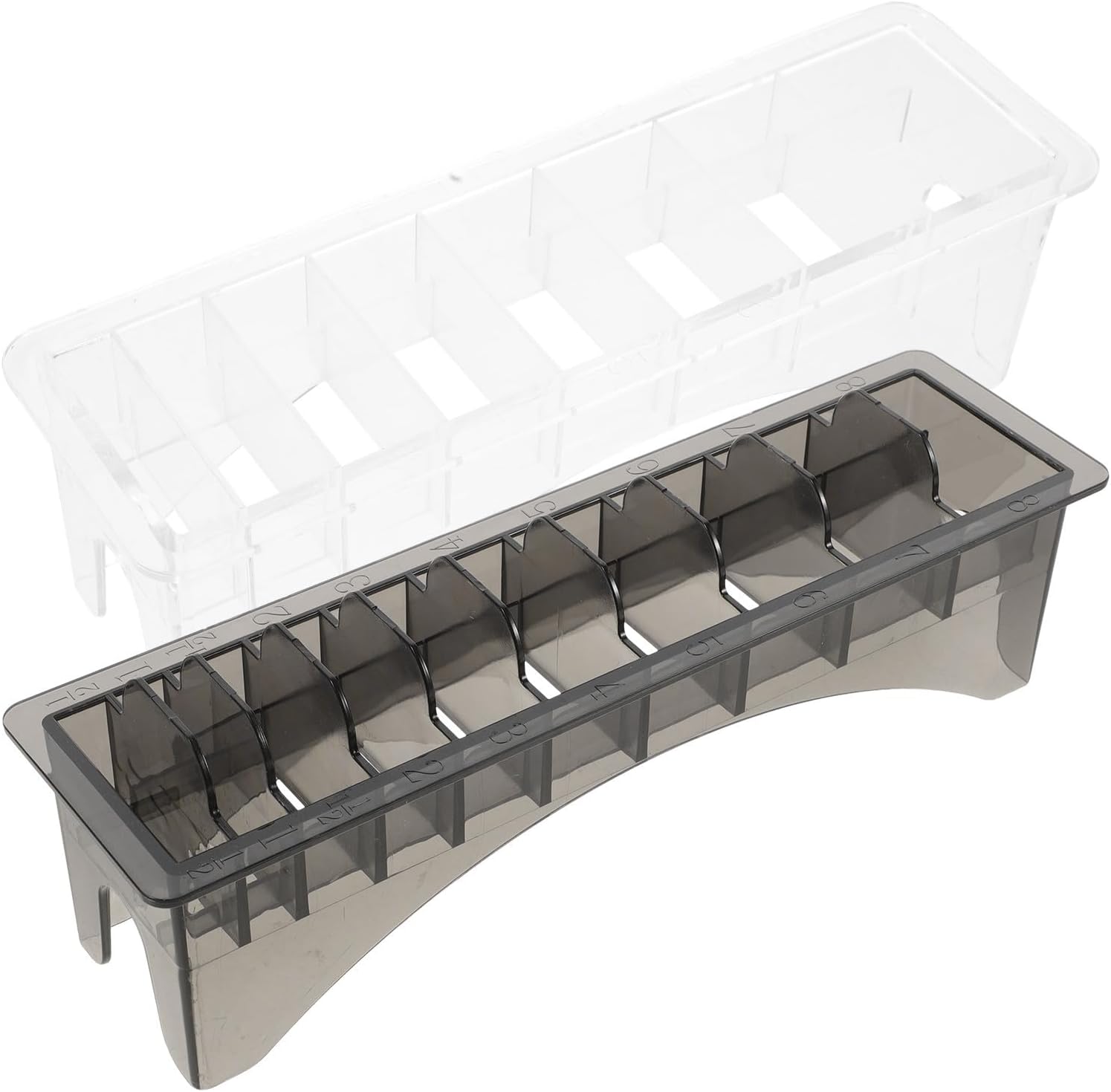 2pcs Barber Holder Rectangular PC Guide Storage Box with 10 Grid Base