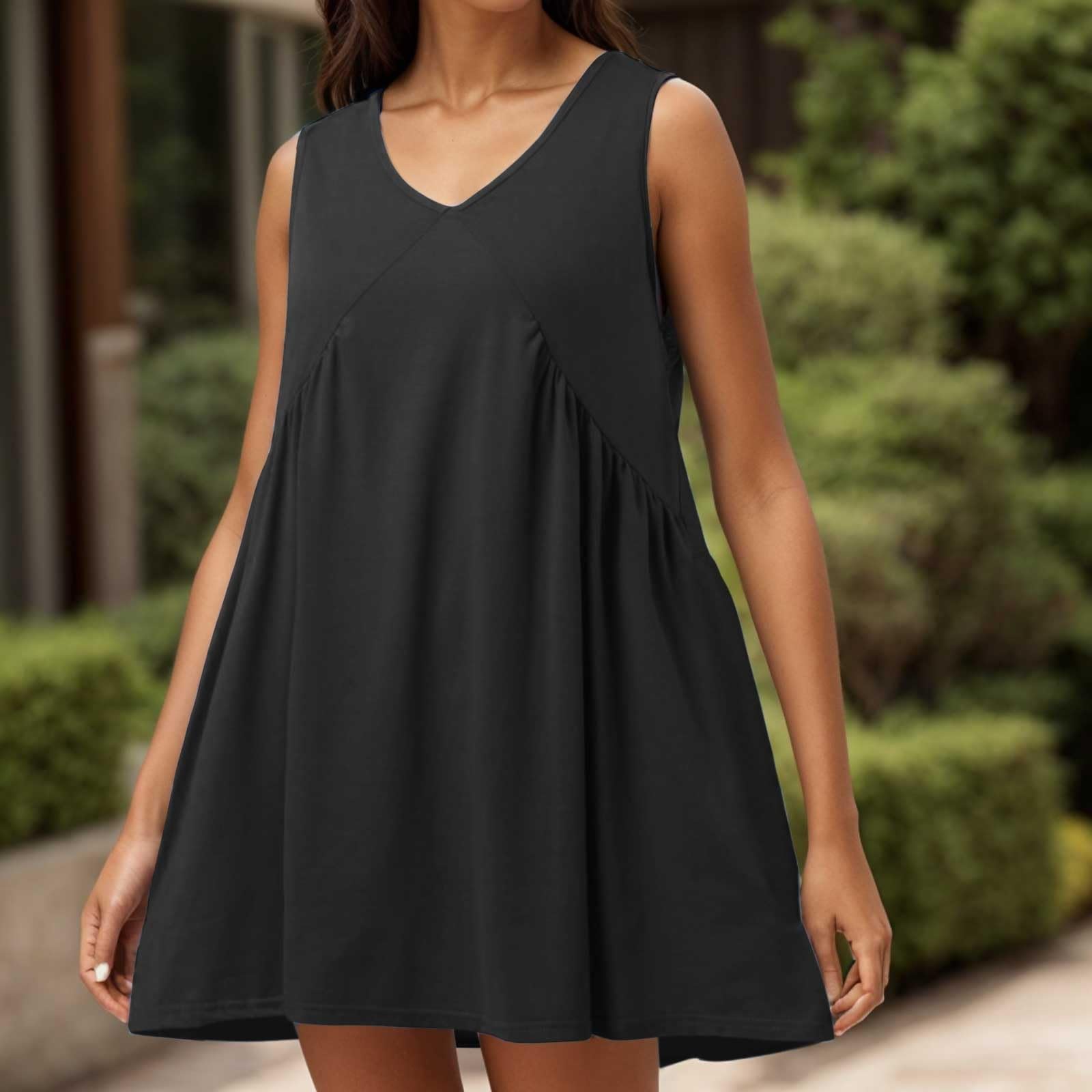 Robe Boheme Femme Boheme Chic Robe Maxi à imprimé Floral bohème pour Femmes, col Rond, sans Manches, Plage Fluide Robe Femme Ample Fluide Robe Femme Ete Mi Longue Tendance Robe Legere Fluide Ete