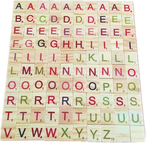 Miniatura 11 de 100 letras de repuesto de madera del alfabeto para juegos de mesa, marco de boda y arte de pared (100)