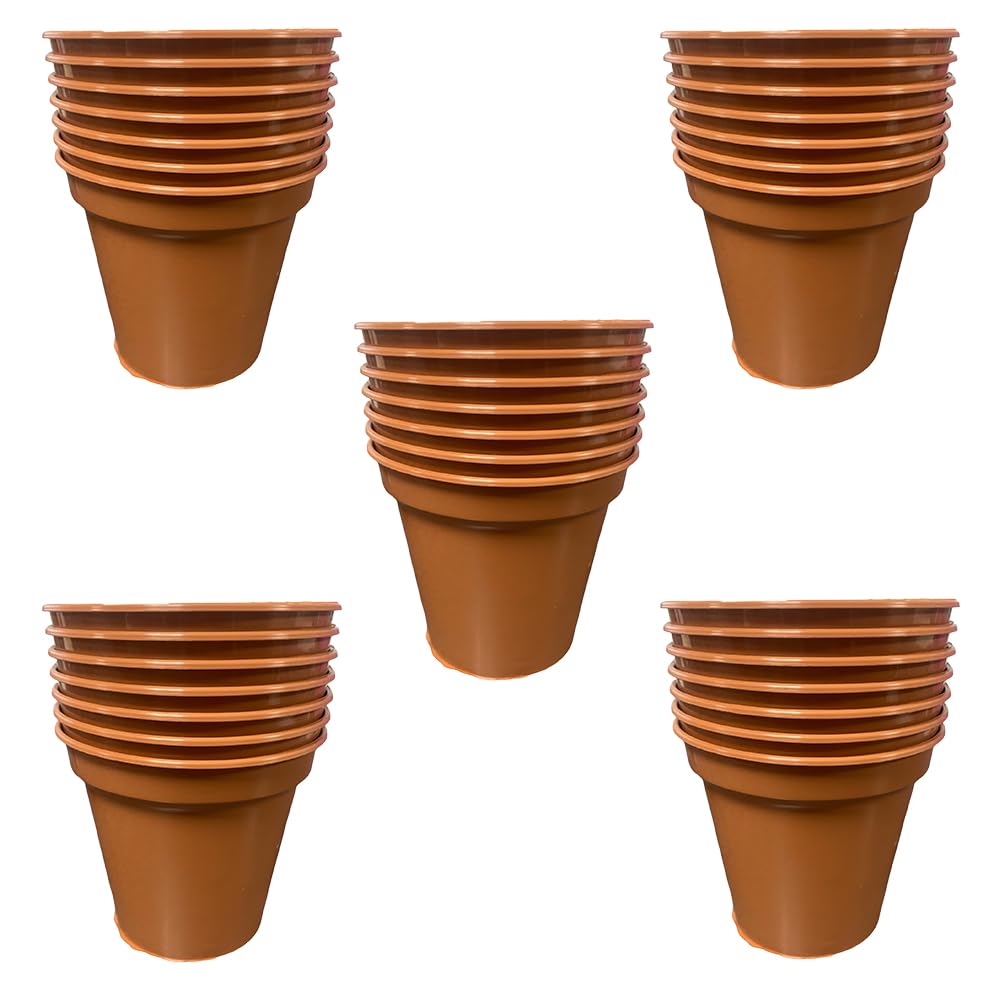 Accurate Terracotta Garden Pot (Set Of 7) Ideal For Cultivation Of Cuttings Or Pricking Out- Colour- Size (4Inch/10Cm) (5)