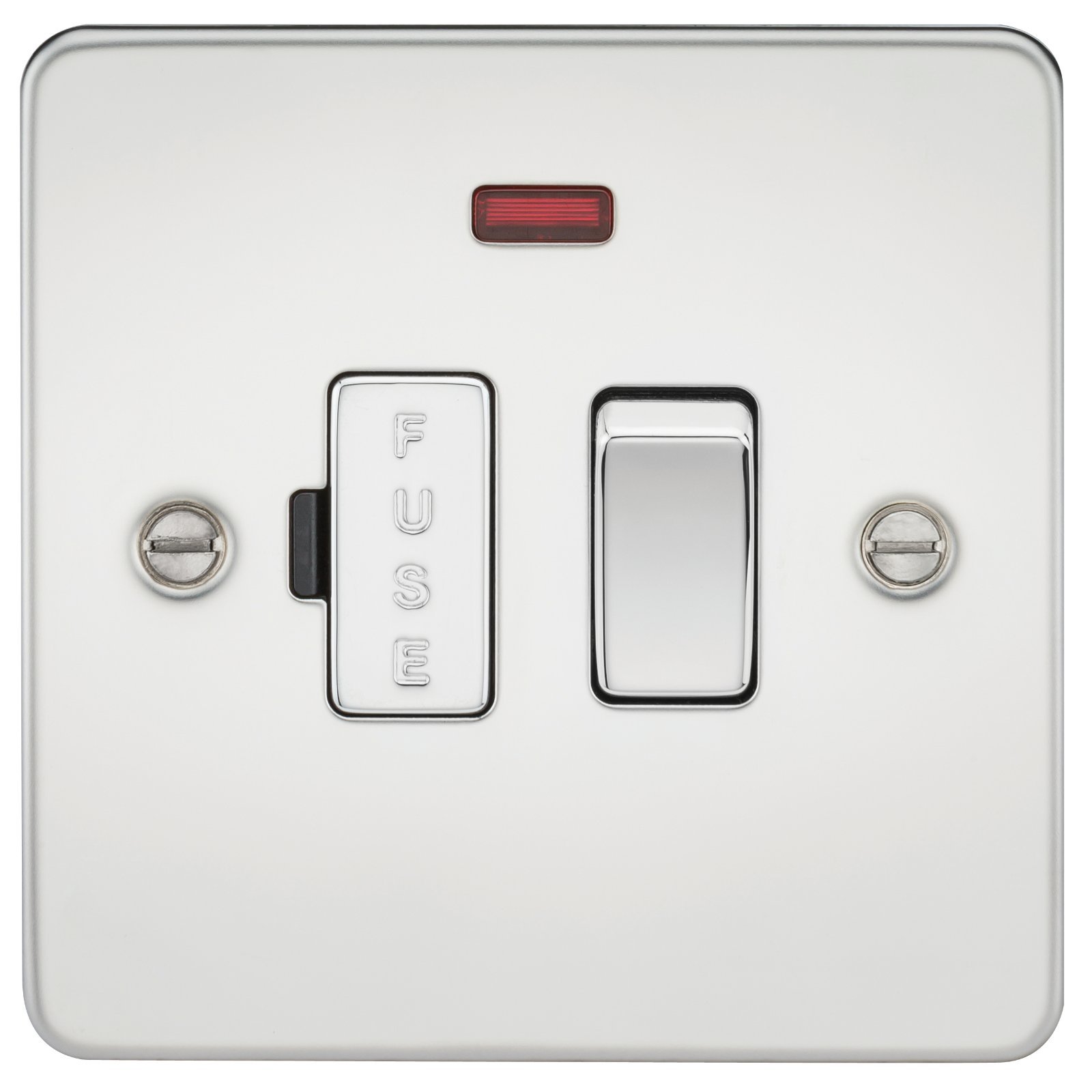 Knightsbridge FP6300NPC FPAV6300NPC Flat Plate 13A Switched Fused Spur Unit with Neon-Polished Chrome