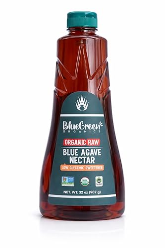 Blue Green Agave Néctar orgánico, azul crudo, 32 onzas