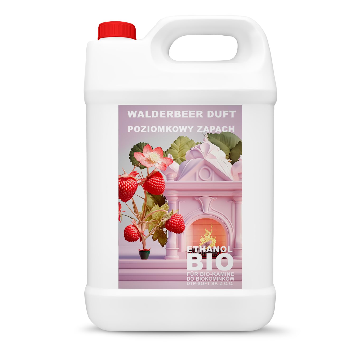 Bioetanol Premium 100% do kominka (zapach dzikiej truskawki, 5 l)