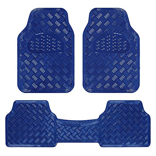 Blue All Weather Heavy Duty Universal Fit Car Floor Mats Interior Liners for Auto Van Truck SUV, Heavy Duty All Weather Protection