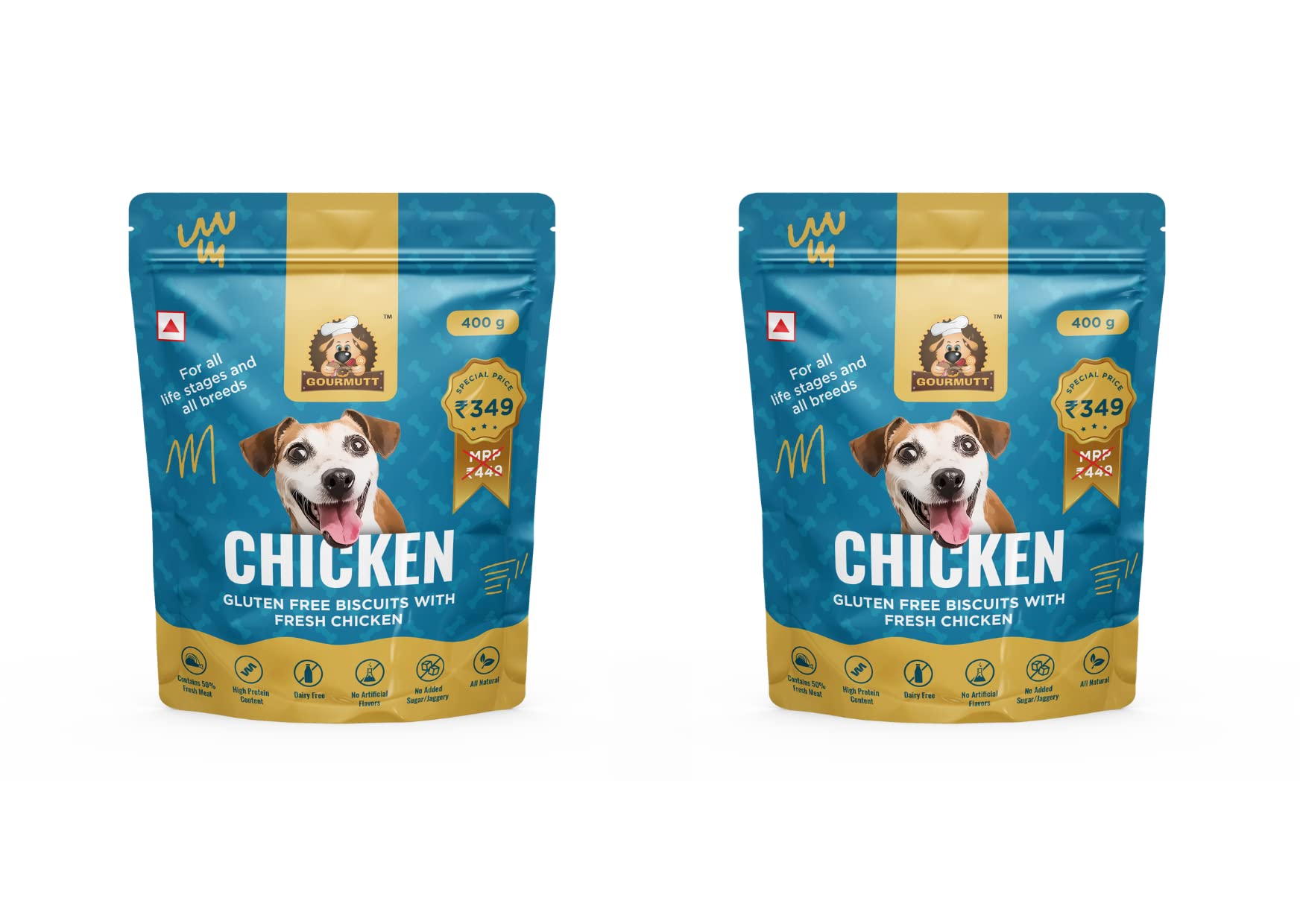 Gluten Free Chicken Biscuits with Fresh Chicken for All Breeds Dogs and Puppies (Pack of 2), 400g Each (B0BLLNDX9J) Amazon Price History, Amazon Price Tracker