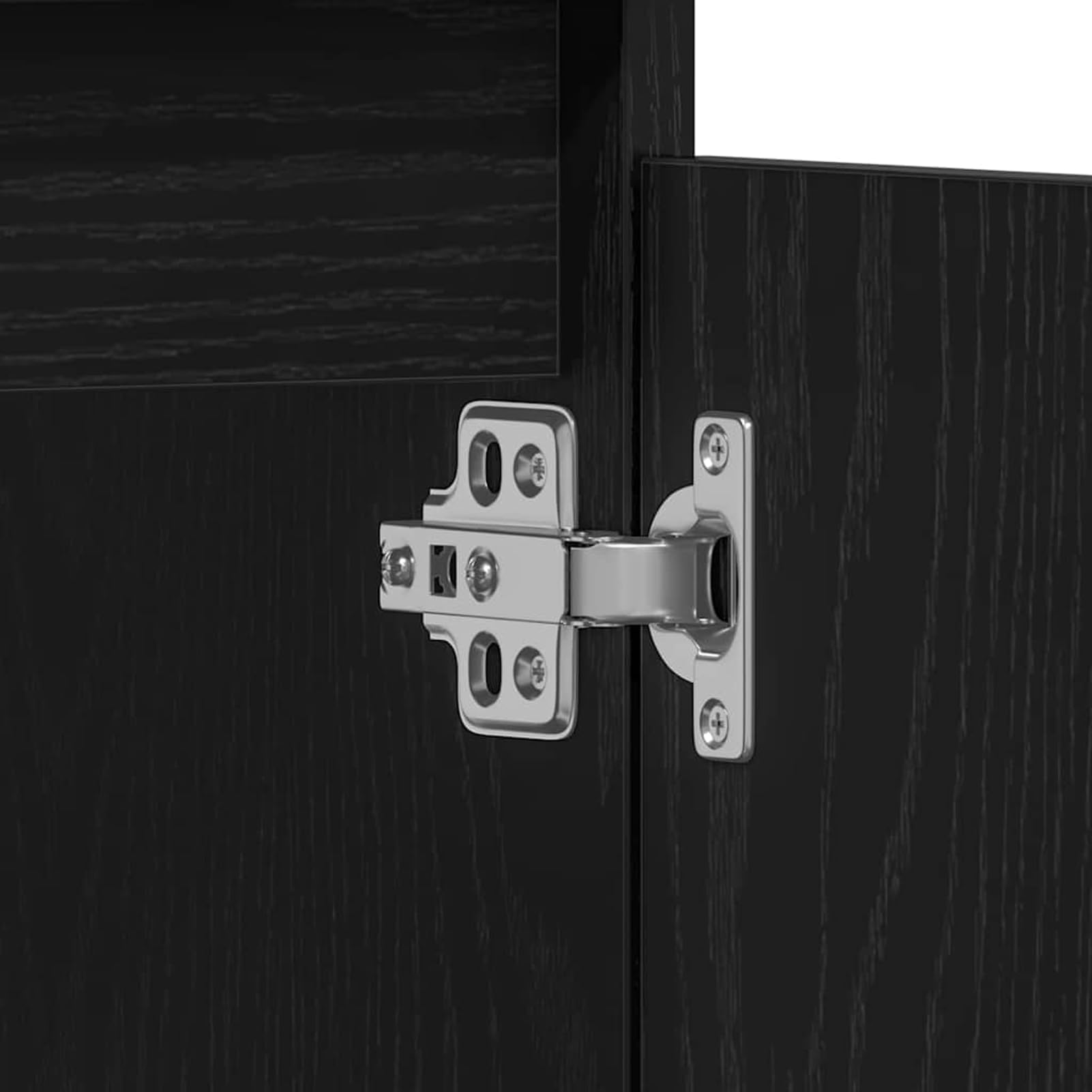 ATOMSTACK MAKER Armario de lavabo de aspecto de roble negro, 80 x 33 x 60 cm, material de madera con puerta y cajón, patas de horquilla industriales, armario para baño para habitaciones húmedas